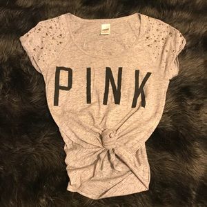 Heathered grey Victoria’s Secret Pink Bling tee